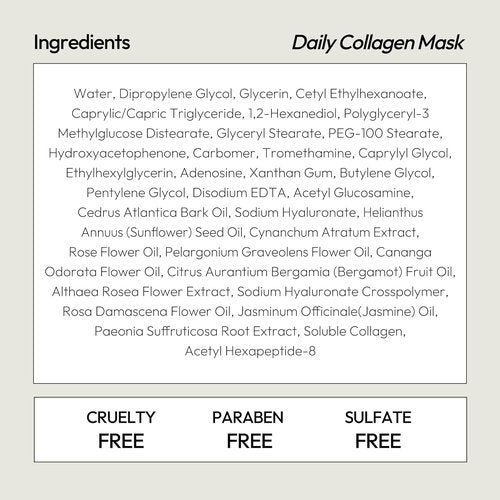 LAPCOS Collagen Sheet Mask, Firming Daily Face Mask with Collagen Peptides for Anti-Aging, Helps to Minimize Wrinkles, Restores Skin Elasticity & Firmness, Hydrating, Korean Beauty, 10-Pack