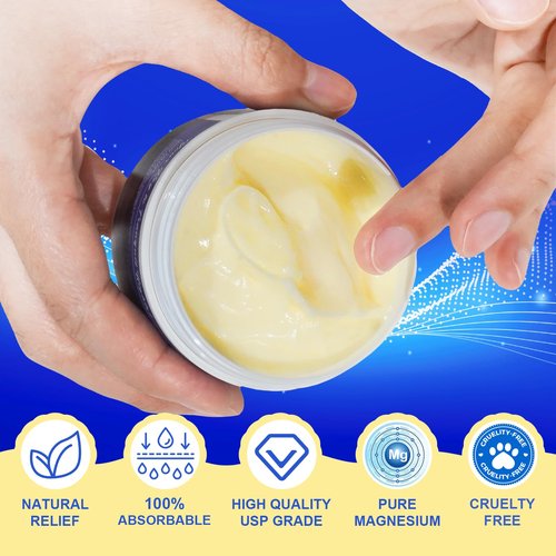 Magnesium Cream,Topical Magnesium Cream with Pure Zechstein Magnesium,Magnesium Lotion,Rich in Almond Oil, Lavender, Vitamin E,Topical Magnesium Oil for Feet, 3.17 OZ