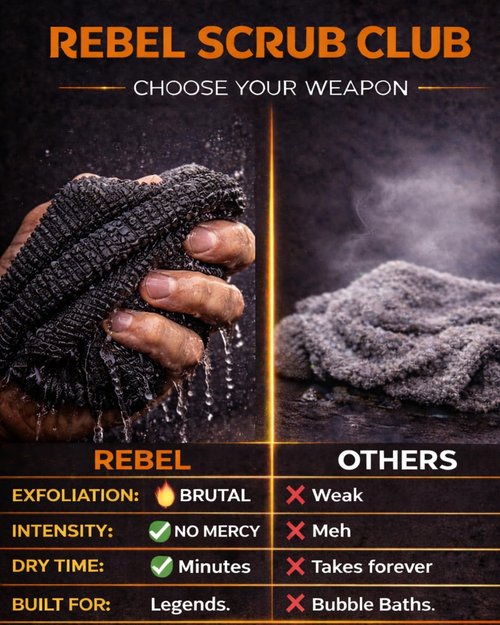 REBEL SCRUB CLUB Extra Rough Exfoliating Body Washcloth for Shower – Deep Clean Washcloth for Shower and Bath Back Scrubber