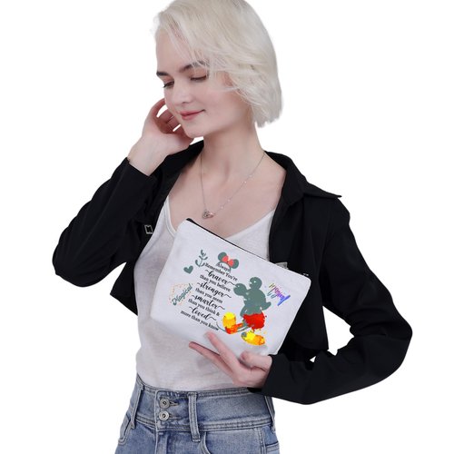 CMNIM Cartoon Mouse Makeup Cosmetic Bag Mouse Lover Gifts Bag for Women Friends Magic Mouse Travel Makeup Pouch Toiletry Case (Mouse always remember)
