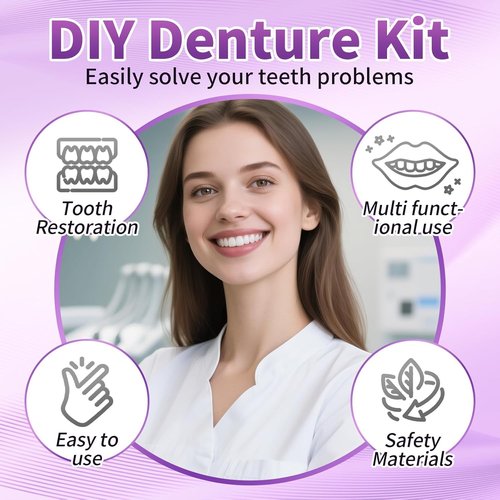 At-Home DIY Denture Kit: Full Set of Upper & Lower False Teeth for DIY Smile Transformation-LL01