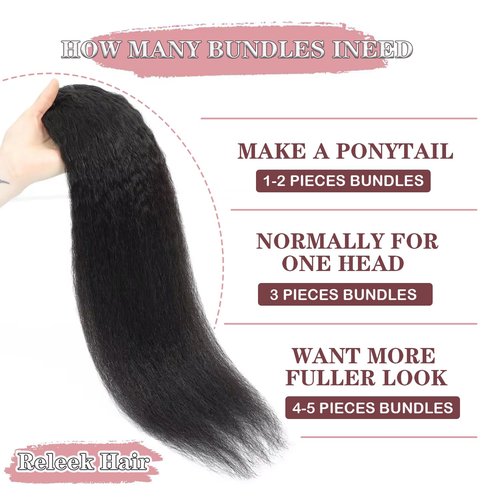 Human Hair Bundles 20 Inch Kinky Straight Single Bundle 100% Unprocessed 12a Brazilian Virgin Yaki Straight 1 Bundle Kinkycurly Human Hair Weave Bundles Real Human Hair Extensions
