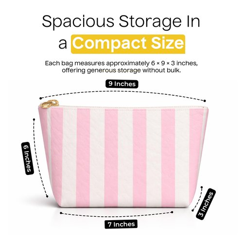 Aspen Lane Makeup Bag Set of 5 Waterproof Cosmetic Bags for Women Travel Makeup Bag Organizer Small Makeup Pouch Bulk Gifts for Bridesmaids Bachelorette Party and Travel Pouches Pink White