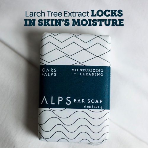Oars + Alps Exfoliating Bar Soap for Men - Deep Cleaning with Shea Butter & Jojoba Oil | All Skin Types, 1 Pack