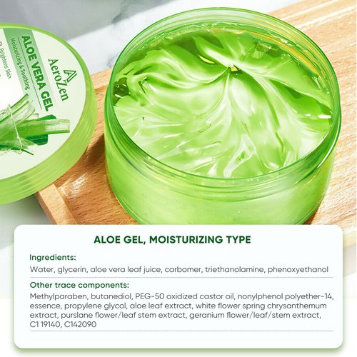 Aero Zen 99% Pure & Organic Aloe Vera Gel - 1-Pack (10.1oz) | Premium Hydration for Daily Use & After Sun Care | Lightweight, Non-Greasy & Alcohol-Free Formula for Face, Body & Hair | Vegan