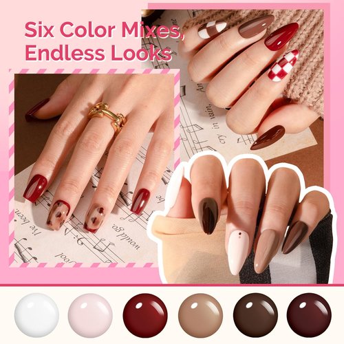 MelodySusie Gel Nail Polish Set - HEMA Free Plant-Based Formula, 6 Macaron Colors | 0.56 fl. oz Bottles