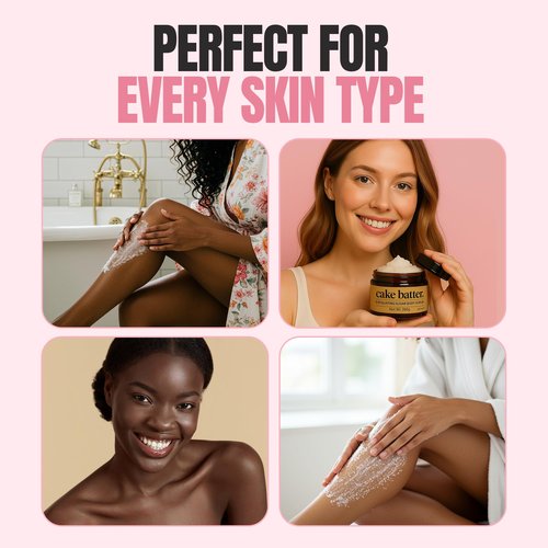 Cake Batter Sugar Body Scrub – Sweet Vanilla & Caramel Notes -Exfoliating & Moisturizing Body Polish for Smooth, Glowing Skin – Gently Removes Dead Skin & Dryness – Infused with Natural Oils