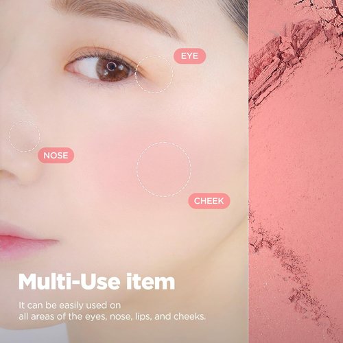 Lilybyred Luv Beam Cheek - Heart-Shaped Korean Powder Blush, Soft Matte Finish, Lightweight & Long-Lasting (02 Dollish Rose)