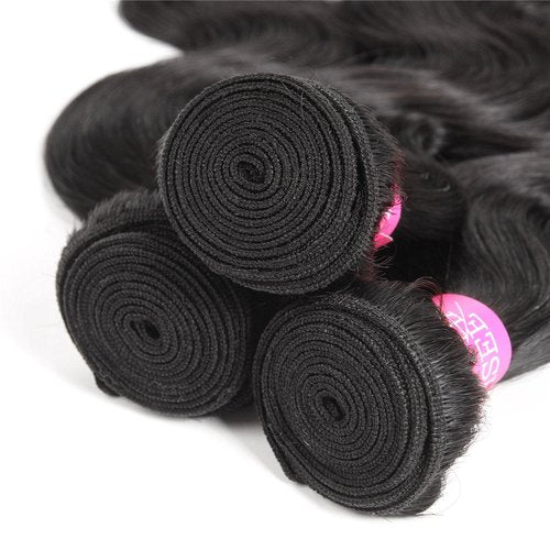 ISEE Hair 8A Unprocessed Brazilian Virgin Body Wave Human Hair One Bundles 100% Unprocessed Human Hair Extensions Natural Black (18'')
