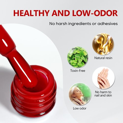 Conaumy Red Gel Polish 1 Pcs 13ml, Bright Red Gel Nail Polish Red, Neon Red Gel Polish for UV Light Easy to Apply Soak Off Red Nail Polish Manicure Salon DIY at Home Suitable for Beginners