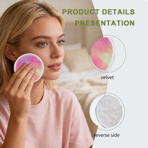 Sopurrrdy 28 Pack Reusable Makeup Remover Face Pads with Laundry Bag Washable Soft and Comfortable Cleaning Face Skin,Washable Bamboo Cotton Rounds Colorful