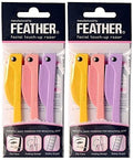 Feather Flamingo Facial Touch-up Razor (3 Razors X 2 Pack)