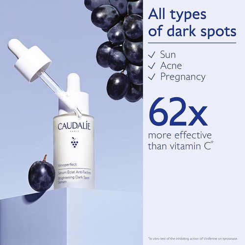 Caudalie Vinoperfect Dark Spot Serum - Brightening Formula with Travel Size Grape Water Mist