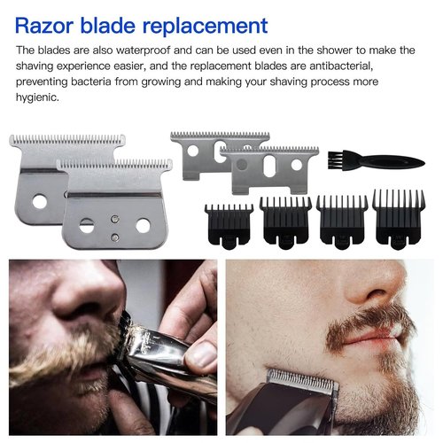 Andis T Liner Clipper Blades - Durable Replacement 2-Pack for GTX GTO & Blackouts | Silver