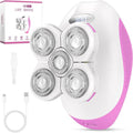 Electric Razors for Women, Anti-Slip Electric Rotary Shaver for Women Legs, Rechargeable Waterproof Body Shaver, Ideal Travel Lady Trimmer Hair Remover for Underarms Armpits &Bikini Area, Pink
