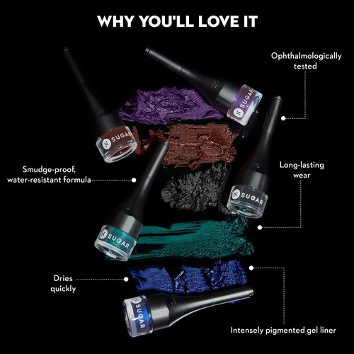 SUGAR Cosmetics Born To Wing Gel Eyeliner with Brush Smudgeproof & Matte Lasts Upto 12 hrs - 1 count (Pack of 1) 01 Blackmagic Woman