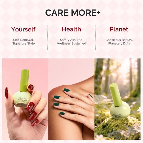 MelodySusie Gel Nail Polish Set - HEMA Free Plant-Based Formula, 6 Macaron Colors | 0.56 fl. oz Bottles