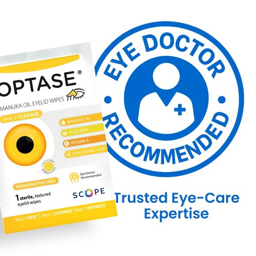 OPTASE Manuka Oil Eyelid Wipes, 30 Count – Eyelid Cleansing Wipes with Natural Manuka Oil – Preservative-Free Formula for Daily Hygiene and Eye Lid Comfort - Doctor Recommended Eye Lid Cleaning