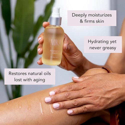 Luxury Organic Body Oil - Moisturizing After Shower Oil for Dry Skin | 4 oz with Sesame, Jojoba, Ginger & Bergamot - USDA Certified Organic, Non-Greasy