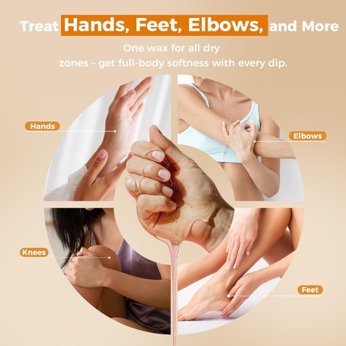 GIRLEARLE Paraffin Wax Refills 10 Packs Unscented for Paraffin Wax Bath Machine - for Dry Cracked Skin on Hands, Feet, Elbows - Moisturizing Hydration to Relieve Stiff Muscles & Joints