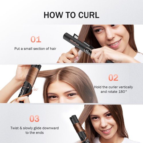 MiroPure Flat Iron Hair Straightener, 1 Inch Titanium Plates Hair Straightener with 15S Heat-up, Professional MCH Ceramic Negative Ion Hair Iron Dual Voltage for Women Hair with Auto Shut-Off F oH