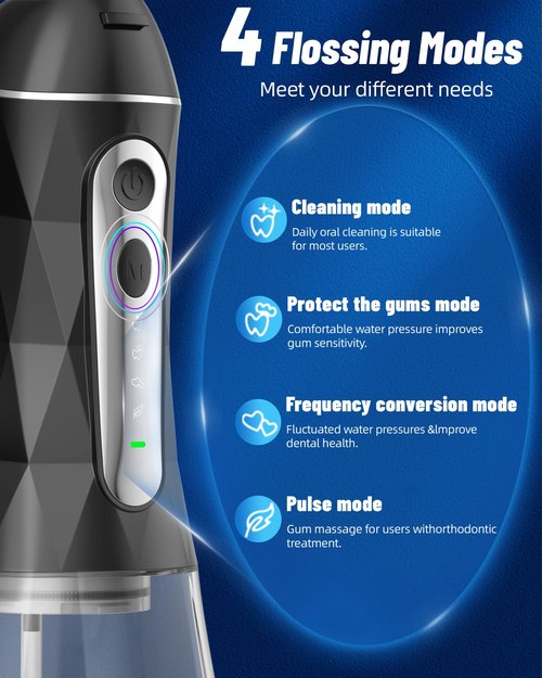 Lumivoid Water Flosser and Electric Toothbrush Combo,2-1 Oral Clean Kit, 5-Speed Sonic Electric Toothbrush & 4-Speed Portable Water Flosser to Clean Teeth and Protect Gum Health, IPX7 (Black-Set)