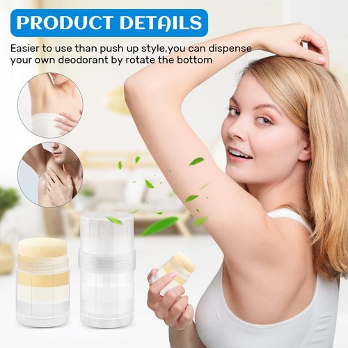 10 Pack 30g/1oz Empty Platic Deodorant Containers Top-Fill Deodorant Bottles Refillable Twist-Up Deodorant Tubes For DIY Deodorant Lip Balm Aromatherapy Lotion Stick (clear)