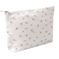 OZAOZ Makeup bag for Women, Flower Cosmetic Bags Zipper Pouch, Large Capacity Corduroy Makeup Bag, Travel Toiletry Bag Organizer for Women and Girls (Flower-C)