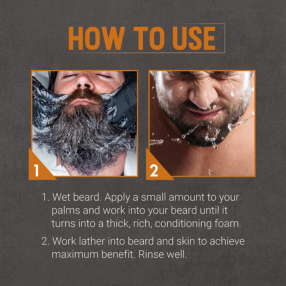 Woody's Beard Wash for Men - Beard Wash and Conditioner, Cleanses Facial Hair & Skin, Aloe Vera & Chamomile Scent, 6.3 fl oz