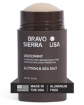 Bravo Sierra Aluminum-Free Deodorant for Men - Citron & Sea Salt | Long-Lasting Odor Control & Sweat Protection - 1-Pack