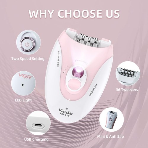 Epilators for Women Face with 2 Speeds Glabrouse Skin Epilator Face Trimmer Device Pluxy Hair Removal for Face Epilator Face Bikini Arm Legs Armpits