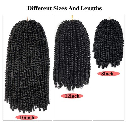 16 inch Spring Twist Crochet Braids Hair for Butterfly Locs Bomb Twist Crochet Hair Beyond Beauty Ombre Colors Synthetic Fluffy Hair Extension 3 Packs (16 Inch, M1B 30)