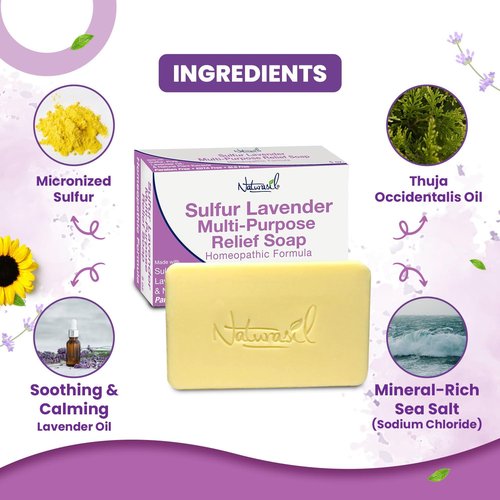 Naturasil Sulfur Soap Treatment w/Pure Lavender | Max-Strength Natural Relief for Acne, Mites, Bug Bites, Warts, Eczema, Itching | for Kids & Adults: Face & Body Soap (2) 5oz Bars