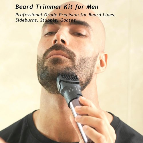 Skiennix Beard Trimmer Set - 3-in-1 Professional Clippers with Foil Shaver & Nose Trimmer | IPX7 Waterproof, 20 Adjustable Settings