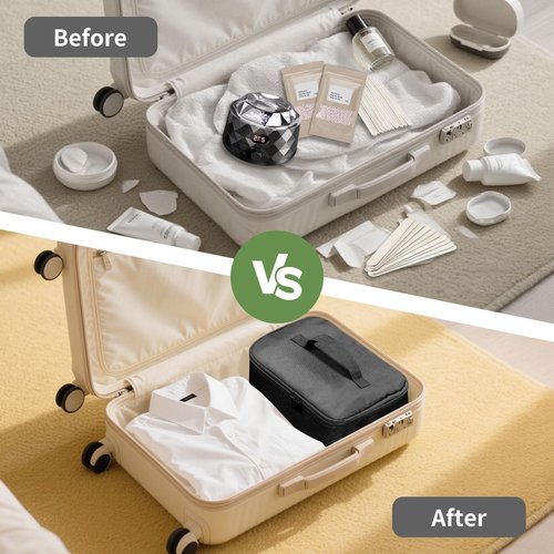 Boczif Waxing Kit Carry Bag, Wax Warmer Organizer Bag for Hair Removal Storage Bag, Wax Tool Bag Portable Travel Bags for Hotel Makeup Brush (Waxing Kit Bag-black)