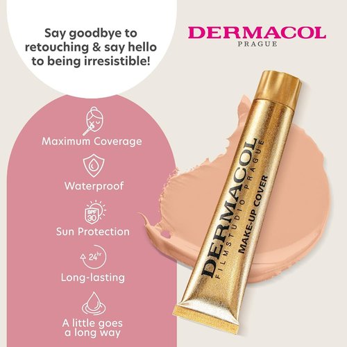 Dermacol Mini Full Coverage Foundation - Liquid Matte Makeup with SPF 30 | Waterproof for Oily Skin, Shade 209