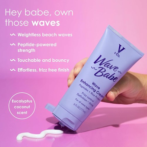 V&Co. Beauty Wave Babe - Wave Enhancing Cream for Defined, Bouncy Waves | 8 oz