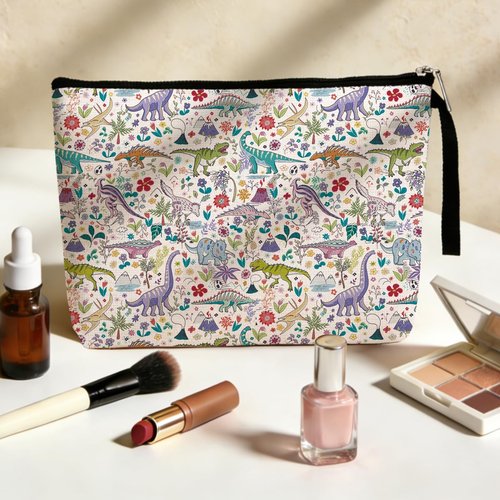 Dinosaur Cosmetic Bag for Women Her Coworker Friends Daughter Student Bestie Colleague Pouches for Organization Portable Waterproof Toiletry Bag Christmas Birthday Gifts Makeup Bag Dinosaur Gifts