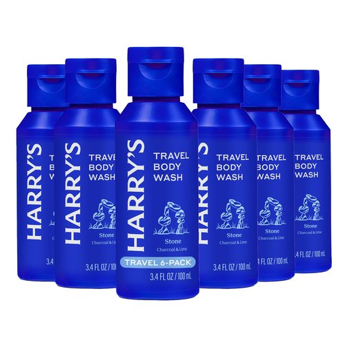 Harry's Travel Size Men's Body Wash - Stone - (6 Pack) 3.4 fl oz - TSA Approved for Travel - Shower Gel for Men - No Parabens, Sulfates, or Dyes