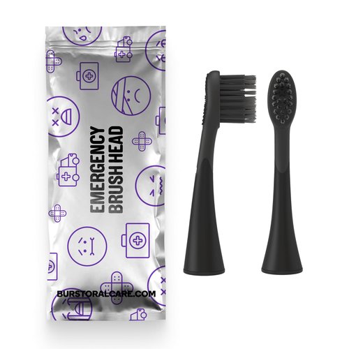 BURST Emergency Replacement Heads for Original Sonic Electric Toothbrush (Black /2 Pack) | Ultra Soft Bristles for a Fresh Start After Sickness | Deep Clean, Stain & Plaque Removal
