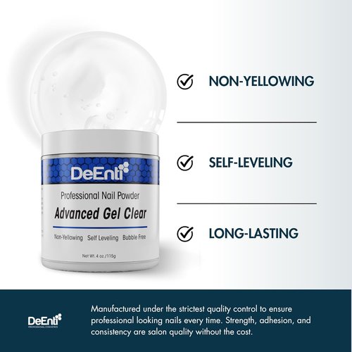 DeEnti Acrylic Nail Powder - 4oz Professional Grade Clear | Long-Lasting, Bubble-Free Acrylic for Extensions & Carving