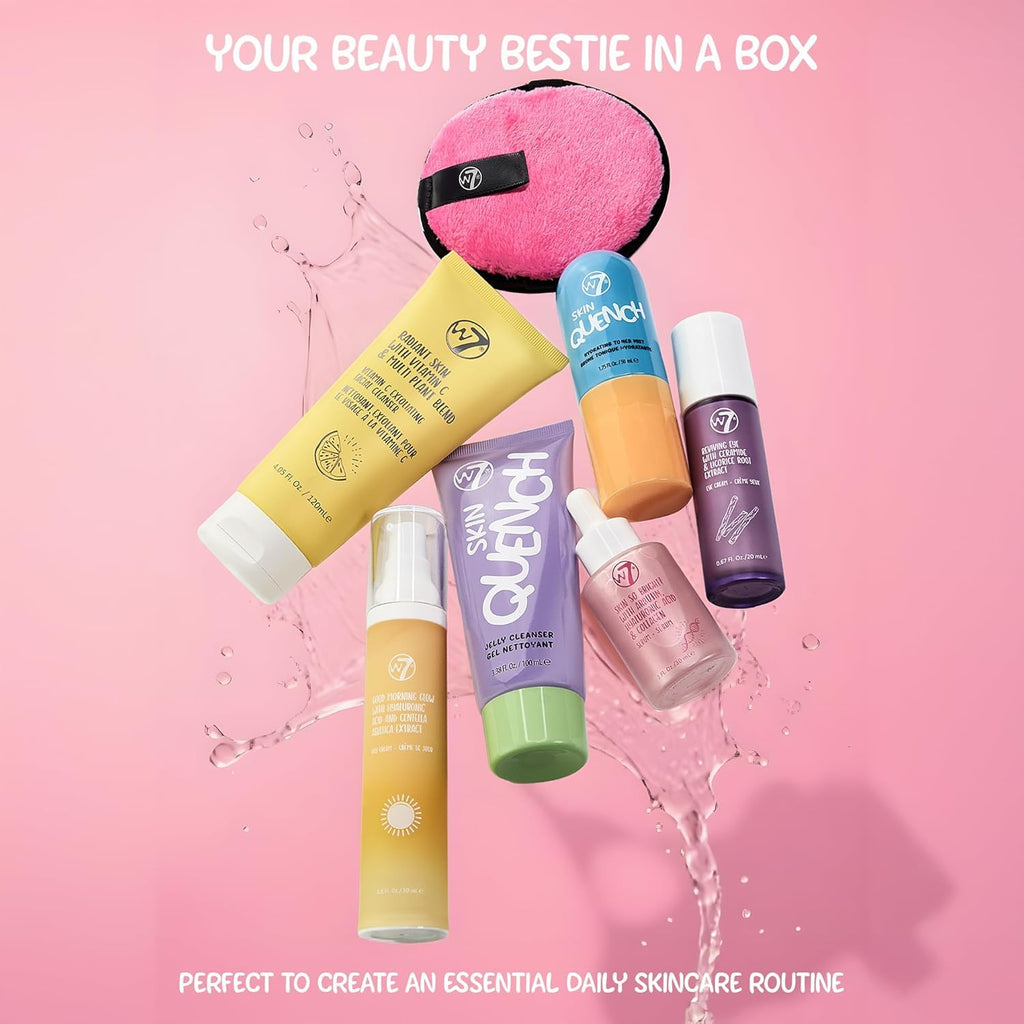 W7 Beauty Blast Skincare Secrets Set - Complete Full-Size Routine with Day Cream, Serum & Eye Cream