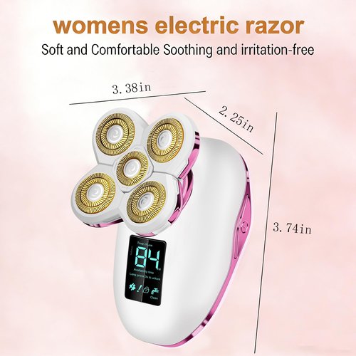 Electric Razors for Women Legs-5D Magnetic Detachable Head Flawless Razor-IPX7 Waterproof Wet Dry Cordless Trimmer-USB Rechargeable Travel Kit