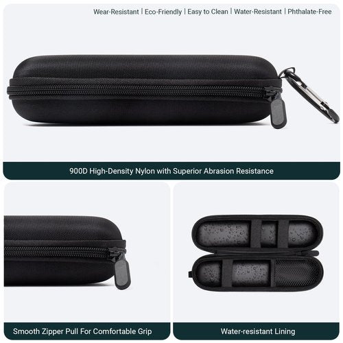 Nincha Compact Electric Toothbrush Travel Case, EVA Protective Storage Bag for Philips Sonicare/Oral-B, Waterproof Portable Carrying Case with Mesh Pocket & Elastic Bands (Black)
