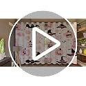 Halloween Blackout Curtains 42 x 84 Inch - Pink White, Pack of 2