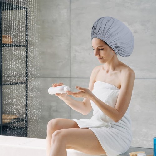 ELEBOX 4 Pack Premium Collection Super Jumbo Shower Cap Extra Large Shower Caps for Braids Shower Bonnets Women Waterproof Hair Caps for Spa Salon Shower Hat