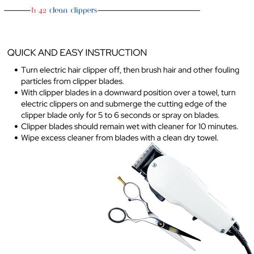 Skin Revolution H-42 Clipper Blade Cleaner – Waterless Clipper Cleaner for Barbers, Anti-Rust Formula for Clippers and Trimmers, Cleans and Cools Blades, 8oz Spray Bottle (Pack of 2)