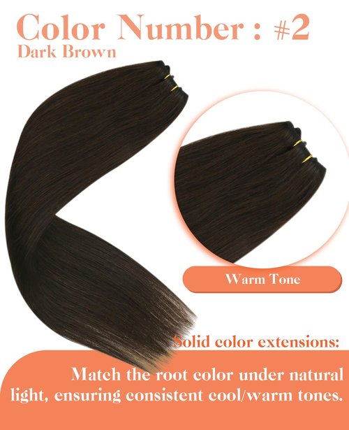 Sunny Hair Beaded Weft Hair Extensions Human Hair Brown Micro Weft Hair Extensions Real Human Hair Dark Brown Micro Bead Wefts Extensions Short Straight Hair Can Be Styled With Heat 14inch 50g