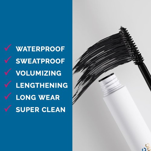 G.O.A.T Waterproof Mascara - Vegan, Nontoxic Formula with Peptides & Hyaluronic Acid for Volumizing Lashes