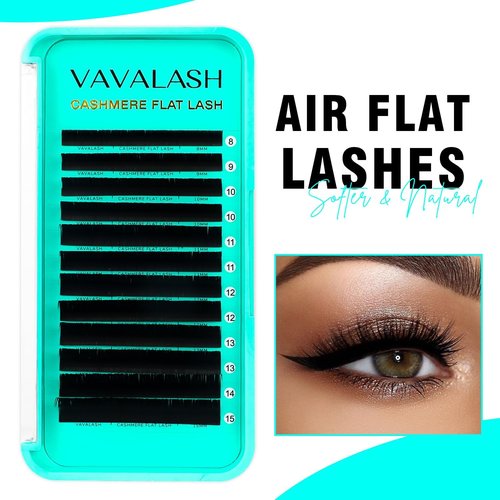VAVALASH Cashmere Ellipse Flat Lashes 0.15 0.2mm C D Curl 6-17mm Soft Lightweight Classic Lash Extensions Matte Split Tip Natural Eyelash Extensions Professional Salon Use(0.15-C-8-15mm)